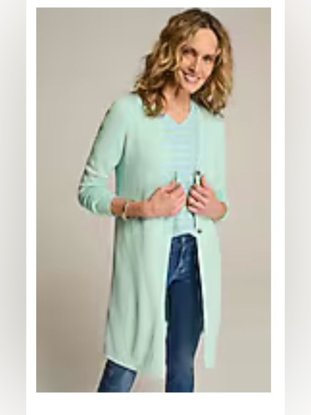 J. Jill Blue Tint Long and Light Long Cardigan size Large NWT